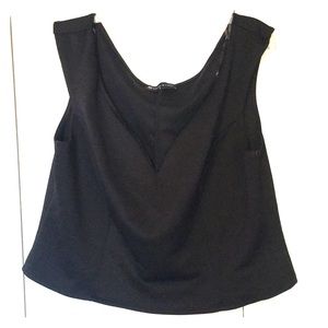 Fashion to Figure Black Deep V Crop Top